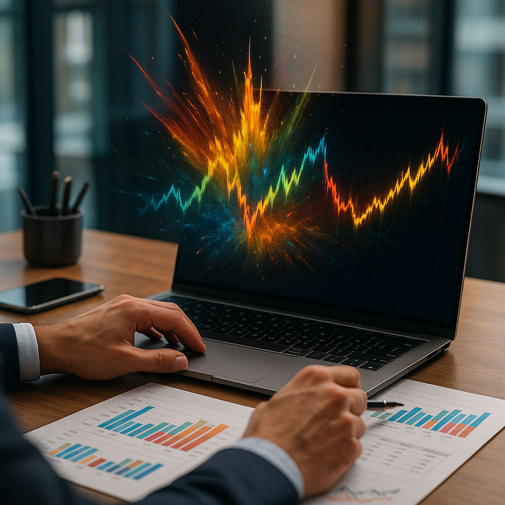 colorful energy explosion illustrating market trends