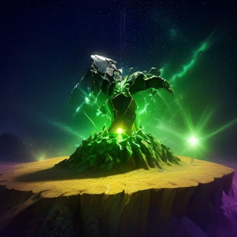 a stunning visual of a Bitcoin symbol breaking through a mountain of dollar bills, with vibrant colors and dynamic energy reflecting market 