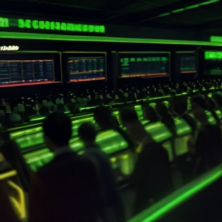 an energetic scene showing traders engaged at terminals with luminous charts reflecting surging prices amidst an atmosphere filled with elec