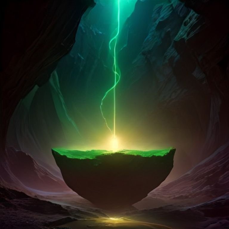 A glowing golden bitcoin rocketing through a neon-lit canyon of price candles