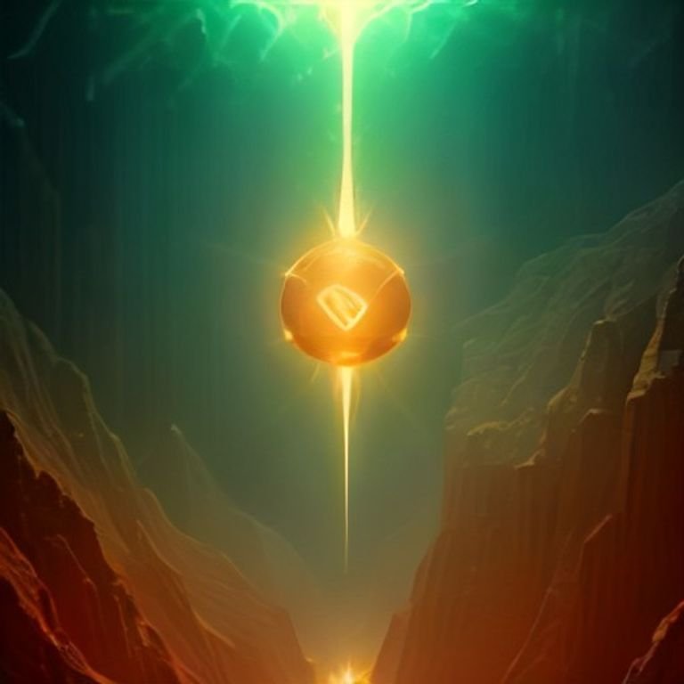 a glowing golden bitcoin rocketing through a neon-lit canyon of price candles
