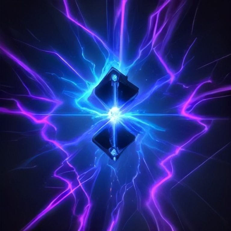 courtroom gavel striking sparks of electric blue energy over a digital ledger