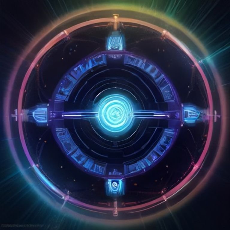 a futuristic digital landscape with glowing quantum circuits intertwining a golden bitcoin, surrounded by vibrant, pulsating energy waves