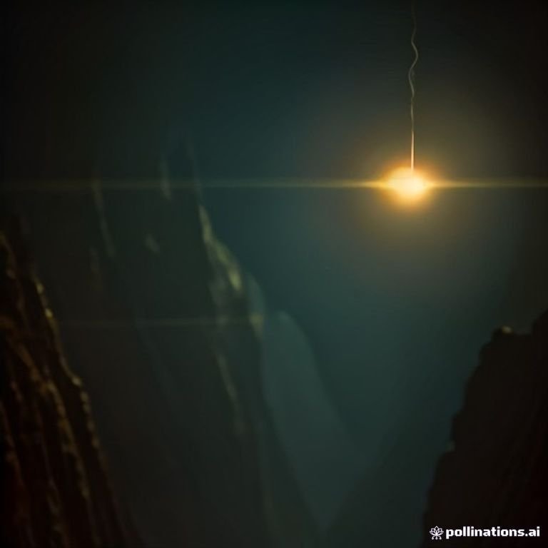 a glowing golden bitcoin rocketing through a neon-lit canyon of price candles