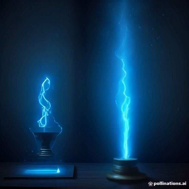 a courtroom gavel striking sparks of electric blue energy over a digital ledger