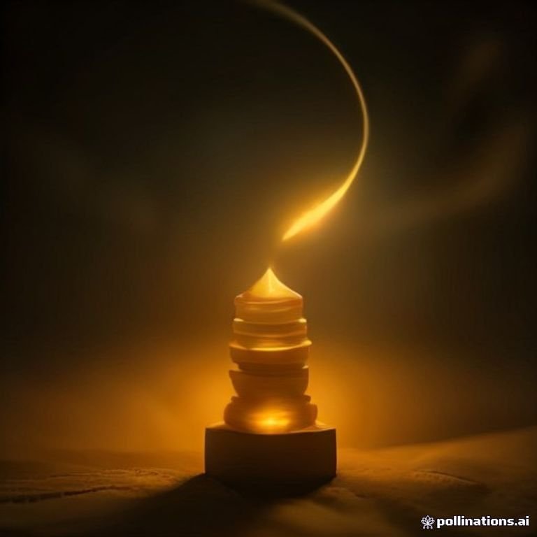 a glowing golden bitcoin rocketing through a neon-lit canyon of price candles
