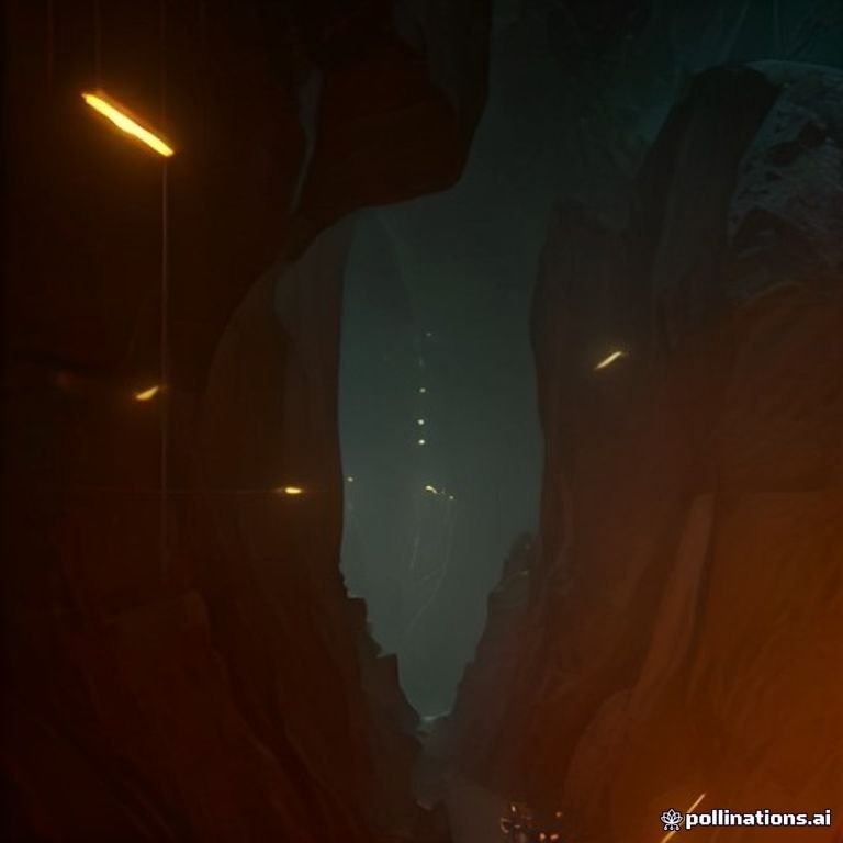 A glowing golden bitcoin rocketing through a neon-lit canyon of price candles