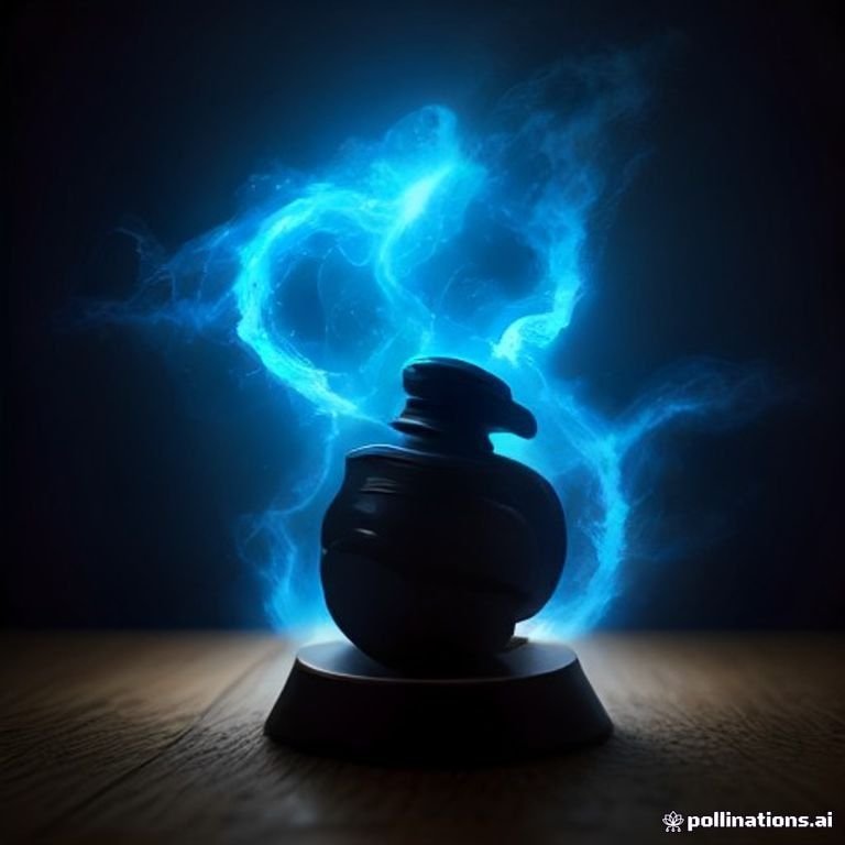 courtroom gavel striking sparks of electric blue energy over a digital ledger