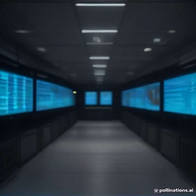 dynamic server room with screens lit up showing live cryptocurrency transactions and charts