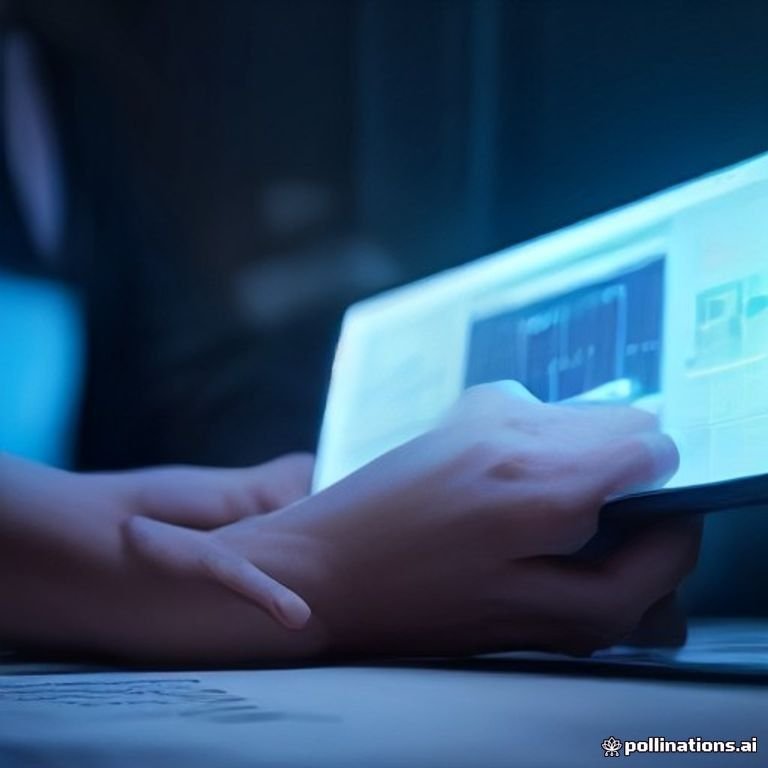 Hands inputting financial data into devices amid glowing LED displays
