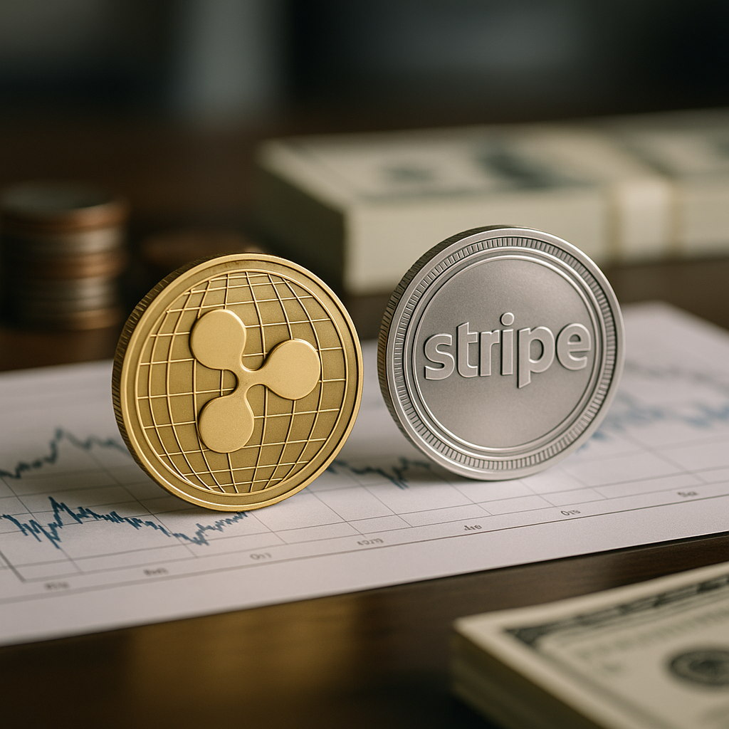 Ripple Integrates XRP Payments with Stripe: A $13T Opportunity concept illustration — abstract financial visualization