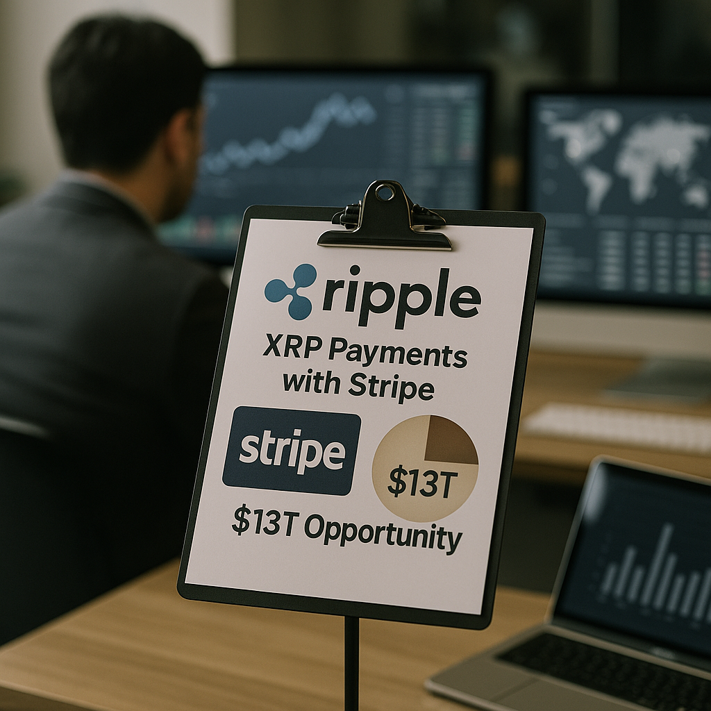 data visualization theme related to Ripple Integrates XRP Payments with Stripe: A $13T Opportunity