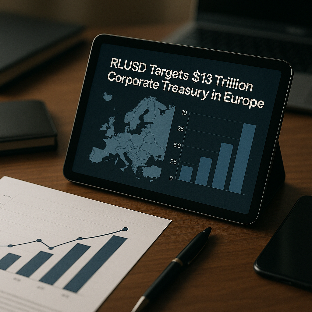 data visualization theme related to Ripple RLUSD Targets $13T Corporate Treasury Opportunity in Europe