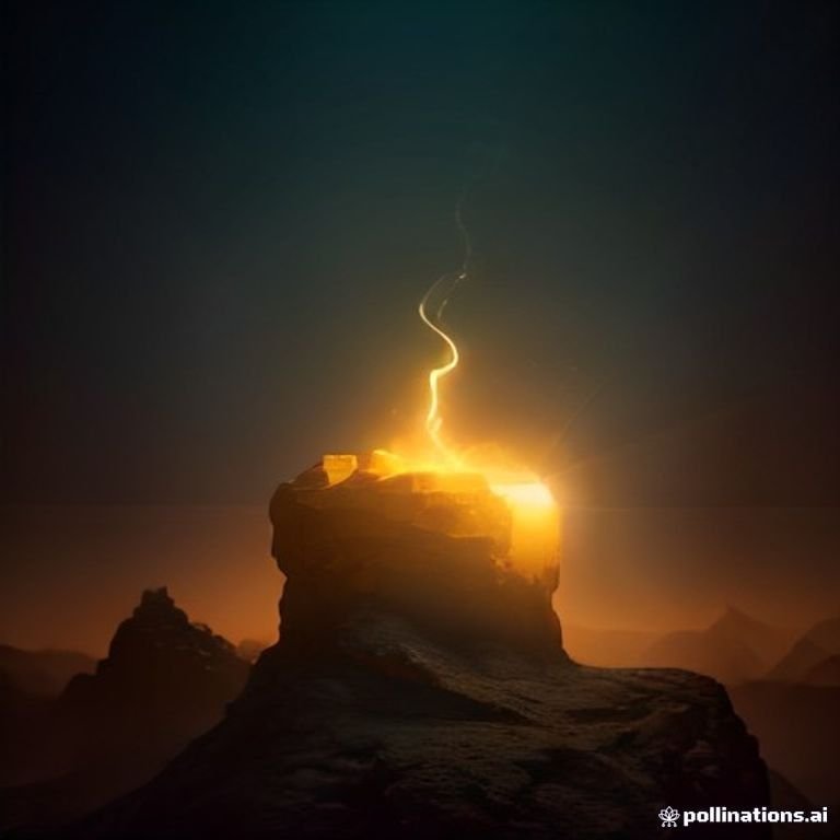A glowing golden bitcoin rocketing through a neon-lit canyon of price candles