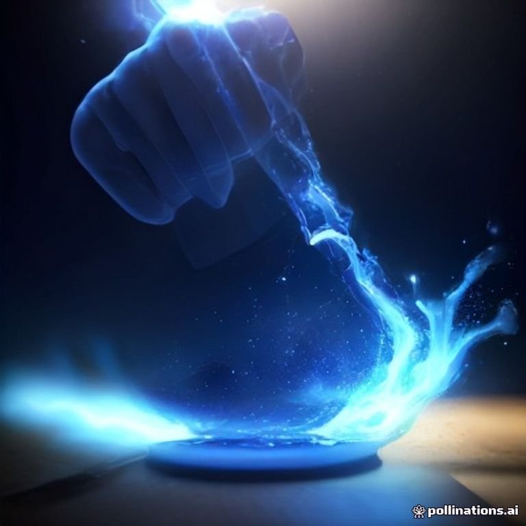 courtroom gavel striking sparks of electric blue energy over a digital ledger