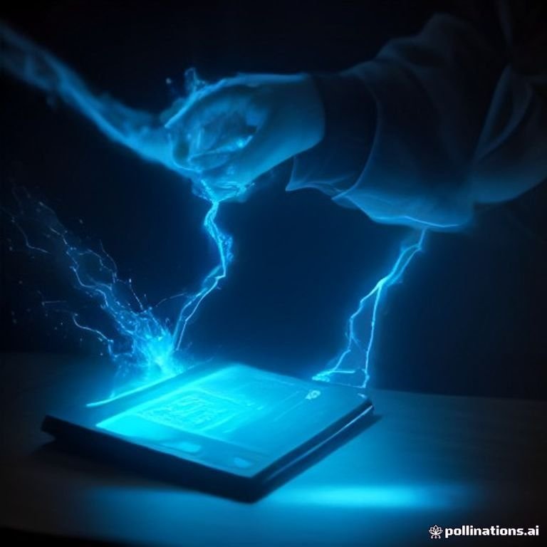 courtroom gavel striking sparks of electric blue energy over a digital ledger