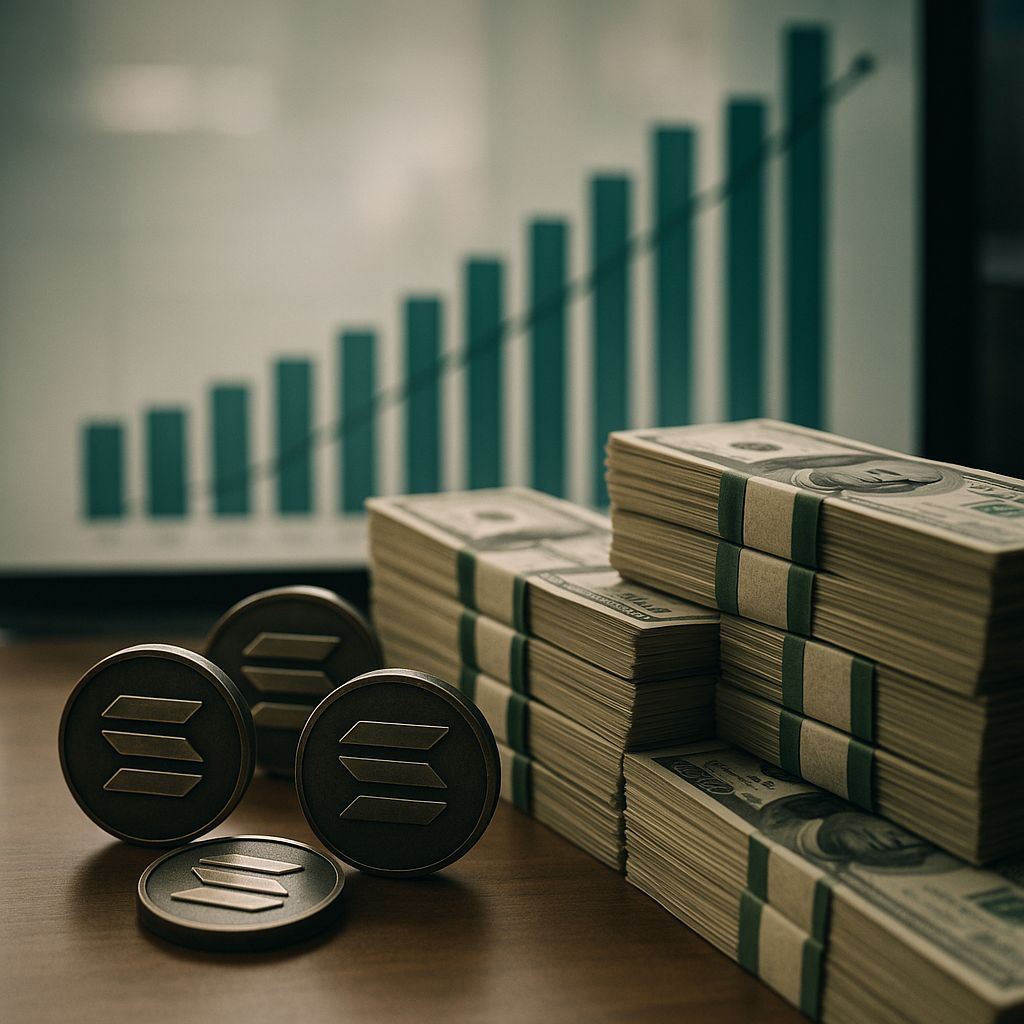 Solana Treasury Expansion to $300M: A Game-Changer for DeFi concept illustration — abstract financial visualization
