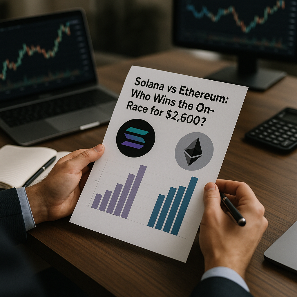 data visualization theme related to Solana vs Ethereum: Who Wins the On-Chain Race for $2,600?
