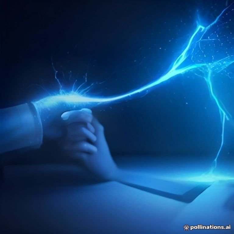 A courtroom gavel striking sparks of electric blue energy over a digital ledger