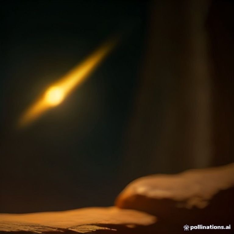 A glowing golden bitcoin rocketing through a neon-lit canyon of price candles