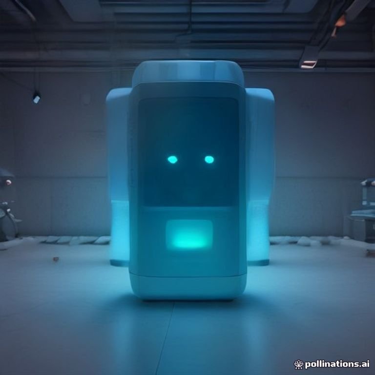A cartoonish server room where robots are hilariously misconfigured.