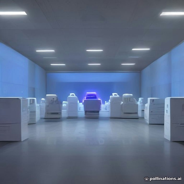 A lighthearted cartoon server room filled with funny robots trying to figure out how legal briefs are generated