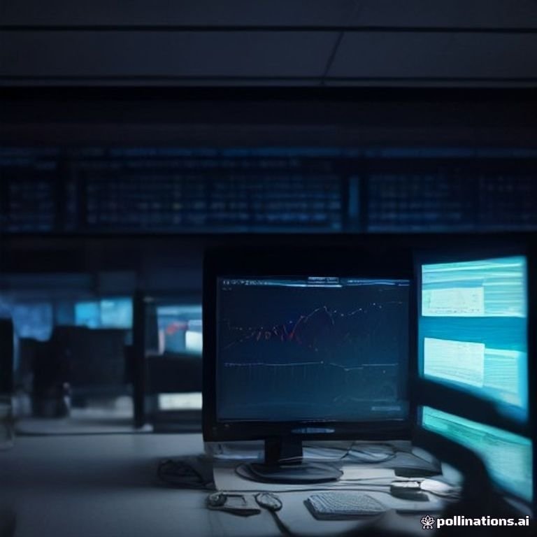 An editorial scene of a high-tech trading desk filled with monitors displaying crypto price charts and indicators, showcasing intense focus 