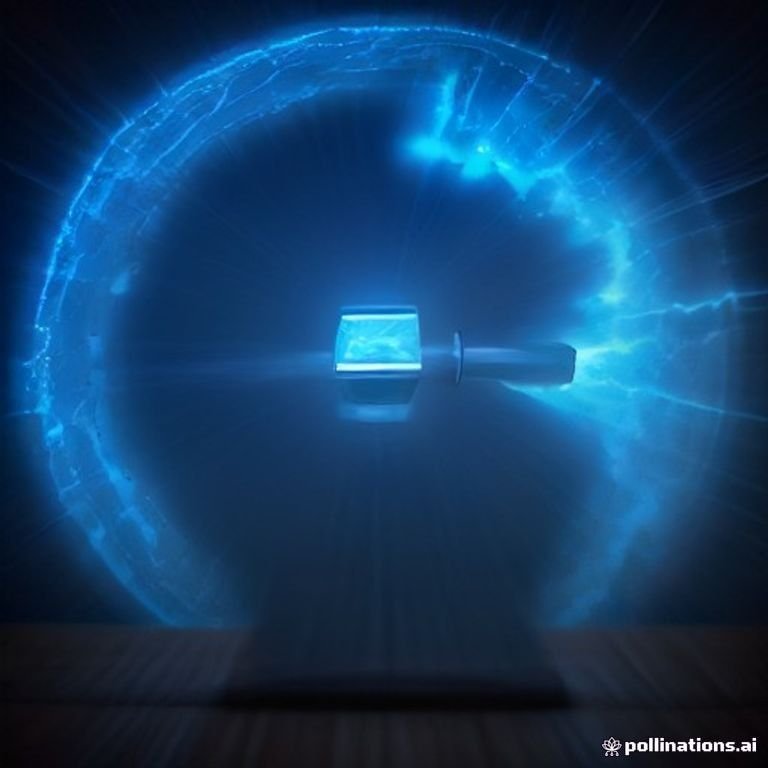 A courtroom gavel striking sparks of electric blue energy over a digital ledger