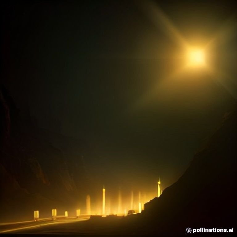 a glowing golden bitcoin rocketing through a neon-lit canyon of price candles