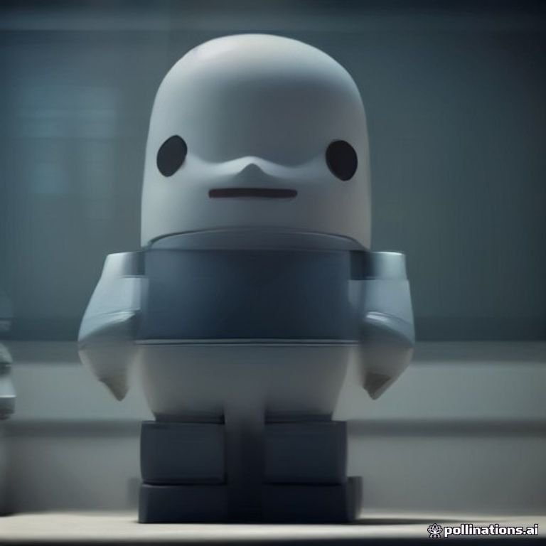 A cartoonish robot squinting at blueprints scattered all over a desk while scratching its head.