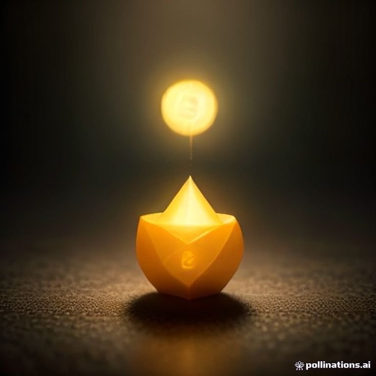 A glowing golden bitcoin rocketing through a neon-lit canyon of price candles
