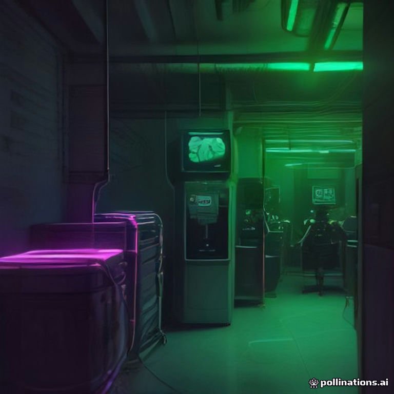 A quirky server room filled with comical robots frantically managing wires as dollar bills float around.