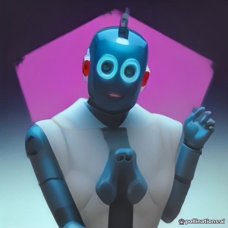 quirky robot doing a victory dance