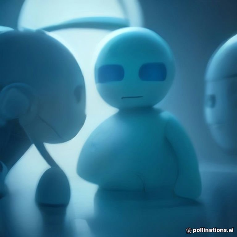 Cartoonish scene showing AI entities arguing amongst themselves over whether they should operate based on ethics or profit margins.