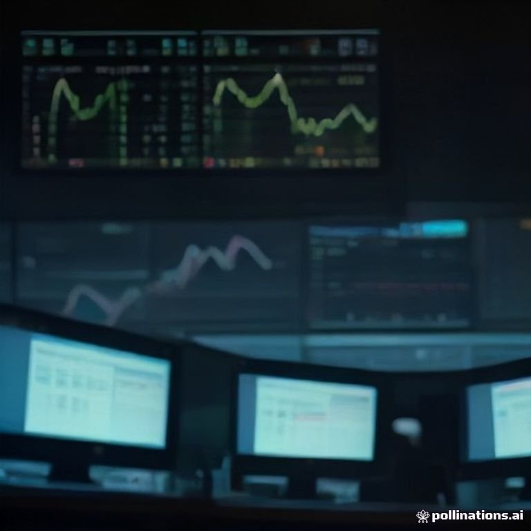 A trading desk filled with screens displaying fluctuating crypto prices and charts, highlighting attention on Solana amidst a busy financial