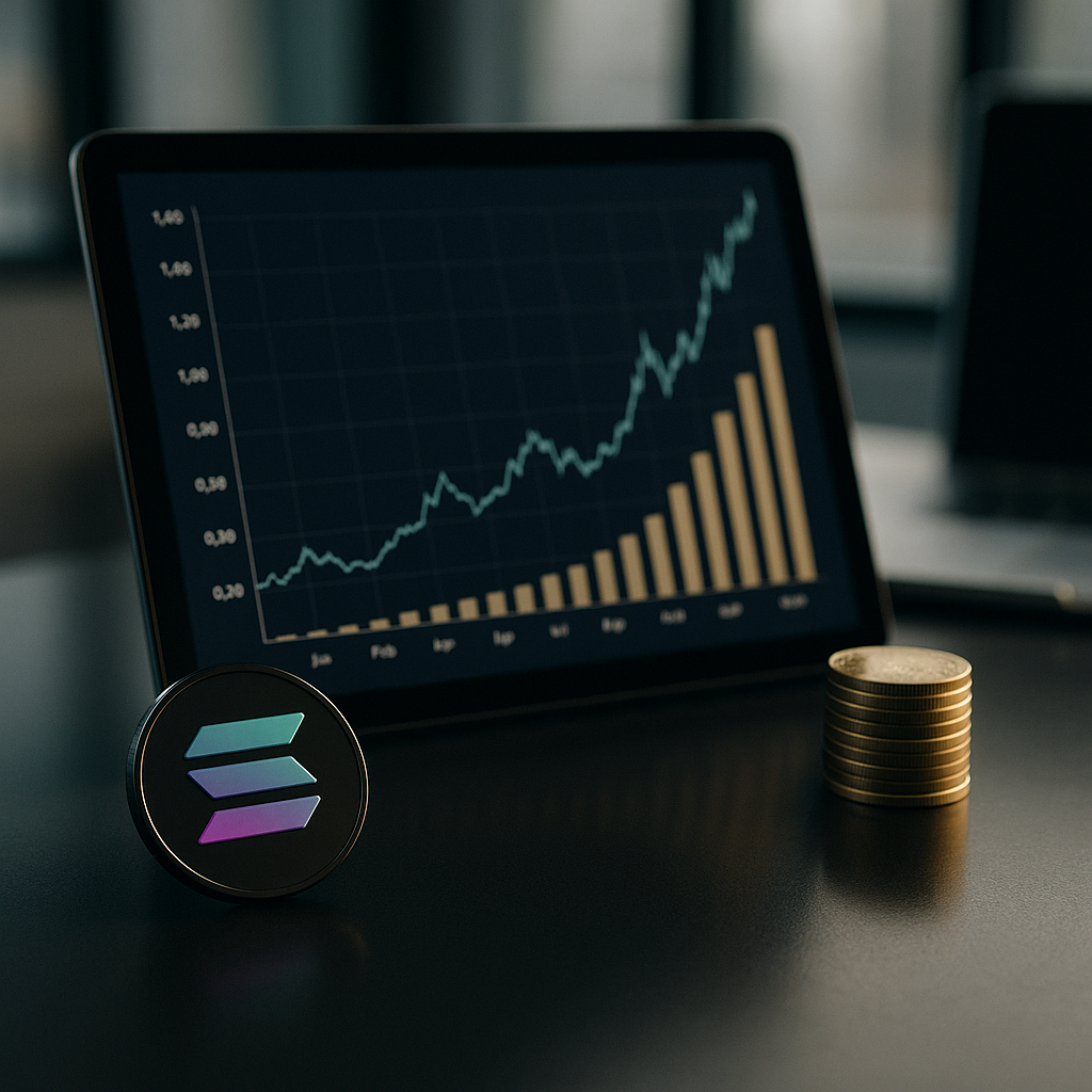 data visualization theme related to Solana's New Trade Settlement Program Cuts Times to Seconds