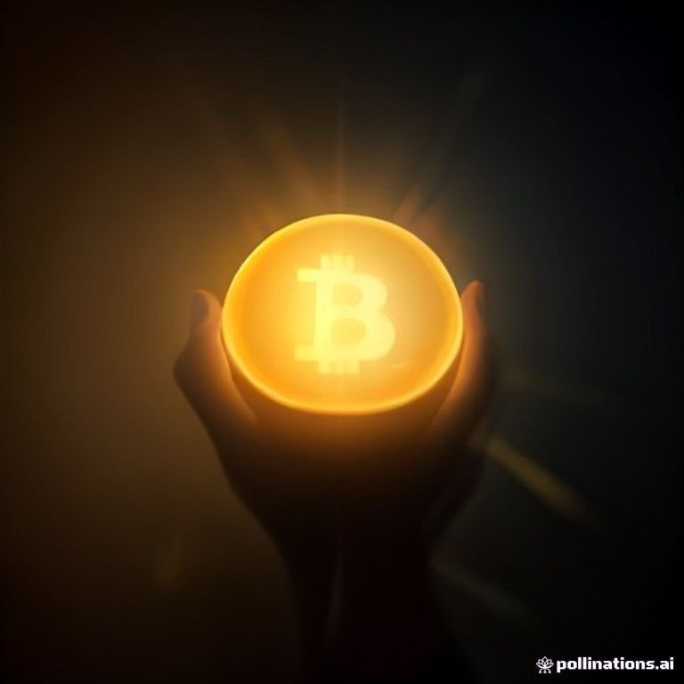 A glowing golden bitcoin rocketing through a neon-lit canyon of price candles